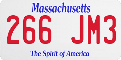 MA license plate 266JM3