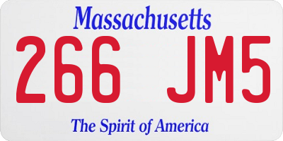 MA license plate 266JM5