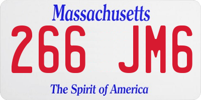MA license plate 266JM6