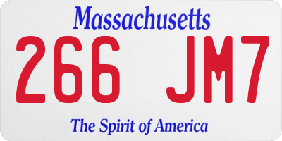 MA license plate 266JM7