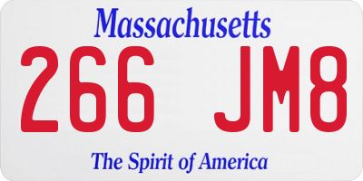 MA license plate 266JM8