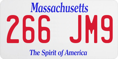 MA license plate 266JM9