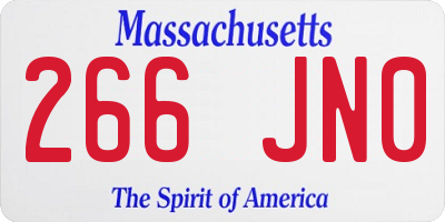 MA license plate 266JN0