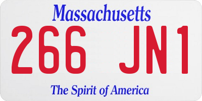 MA license plate 266JN1