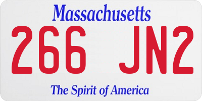 MA license plate 266JN2