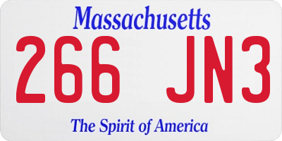 MA license plate 266JN3