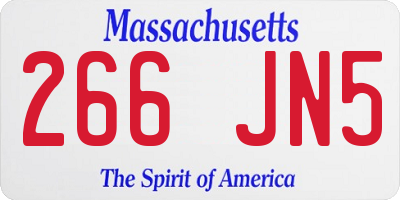 MA license plate 266JN5