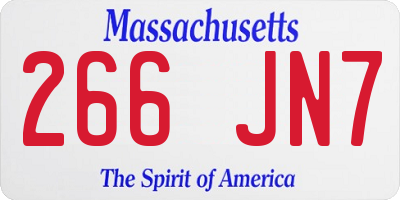 MA license plate 266JN7
