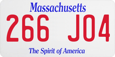 MA license plate 266JO4