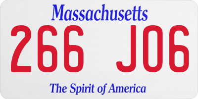 MA license plate 266JO6