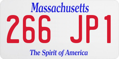MA license plate 266JP1
