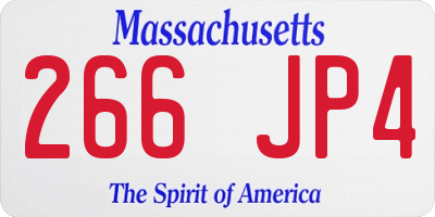 MA license plate 266JP4