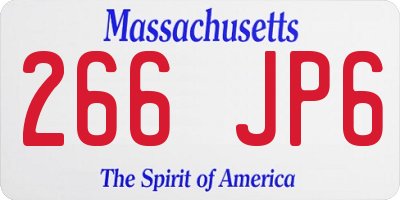 MA license plate 266JP6