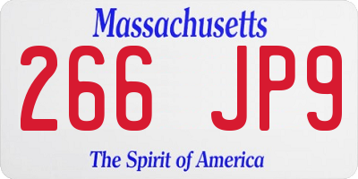 MA license plate 266JP9