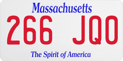 MA license plate 266JQ0