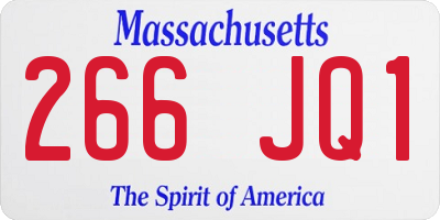 MA license plate 266JQ1