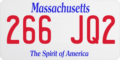 MA license plate 266JQ2