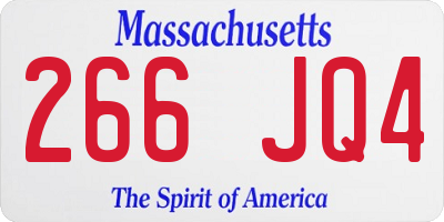 MA license plate 266JQ4
