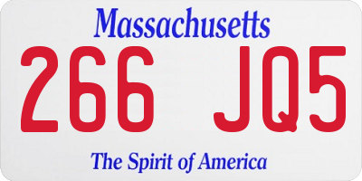 MA license plate 266JQ5