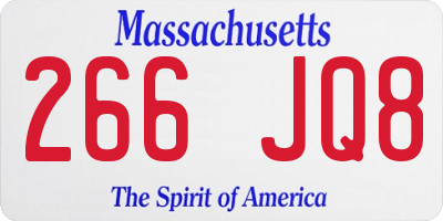 MA license plate 266JQ8