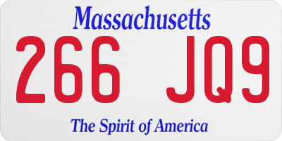 MA license plate 266JQ9
