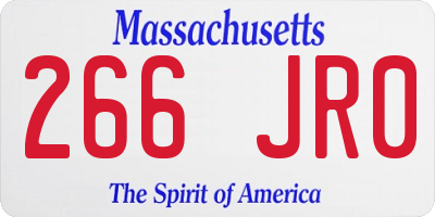 MA license plate 266JR0