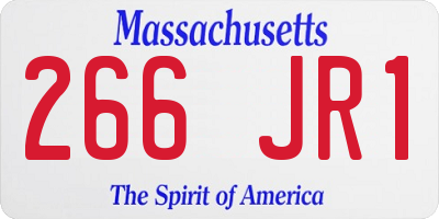 MA license plate 266JR1