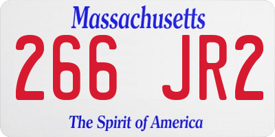 MA license plate 266JR2
