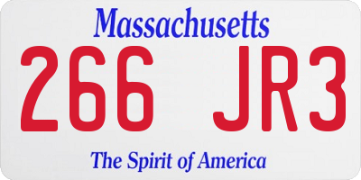 MA license plate 266JR3