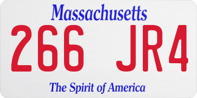 MA license plate 266JR4