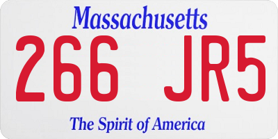 MA license plate 266JR5