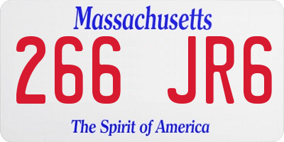 MA license plate 266JR6