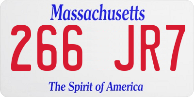 MA license plate 266JR7