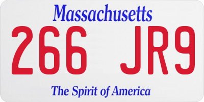 MA license plate 266JR9