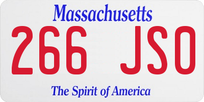 MA license plate 266JS0