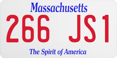 MA license plate 266JS1