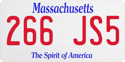 MA license plate 266JS5