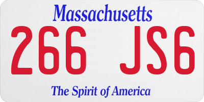 MA license plate 266JS6