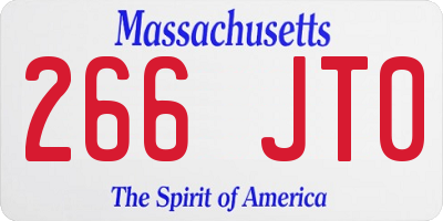 MA license plate 266JT0