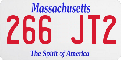 MA license plate 266JT2