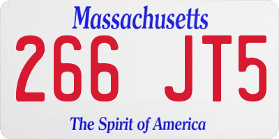 MA license plate 266JT5