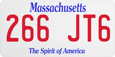 MA license plate 266JT6