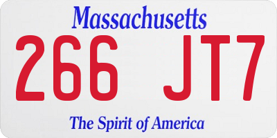 MA license plate 266JT7