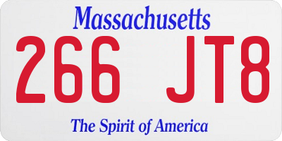 MA license plate 266JT8