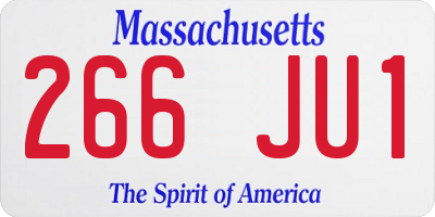 MA license plate 266JU1