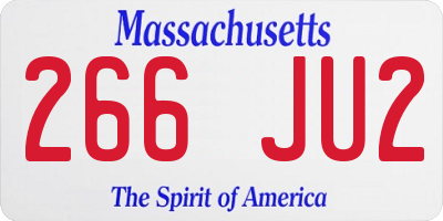 MA license plate 266JU2