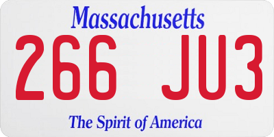 MA license plate 266JU3