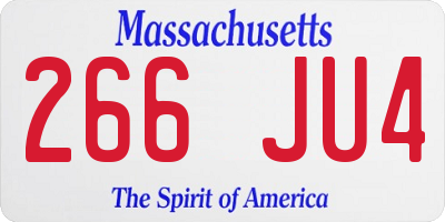MA license plate 266JU4