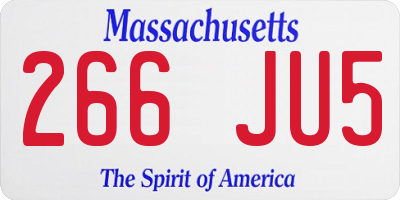 MA license plate 266JU5