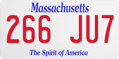 MA license plate 266JU7